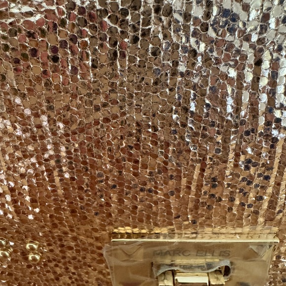 NWT.MarcEllis Gold Sparkling Bag Leather.Made in Italy.Perfect present. - Picture 5 of 13